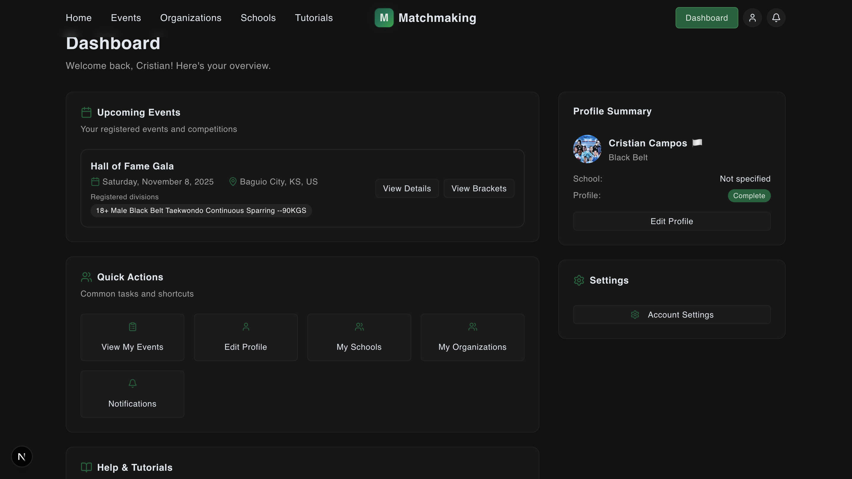 My Schools in dashboard
